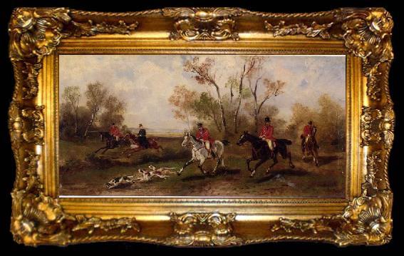 framed  unknow artist Classical hunting fox, Equestrian and Beautiful Horses, 163., ta009-2